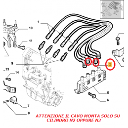 Cavo accensione candela FIAT FORD LANCIA cappuccio rosso solo per vetture GLP-METANO 55250173