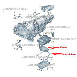 Filtro cambio automatico AUDI A4 2.0 TFSI 3.0 TDI 3.2 FSI A6 2.7 TDI A8 3.0 TDI VW Phaeton 3.0 V6 3.2 V6 4.2 V8 09L325429 48368